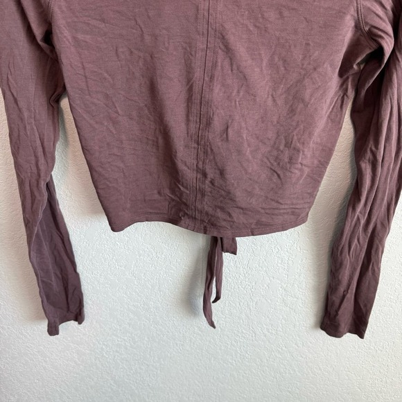 Lululemon Time to Restore Long Sleeve Tie Cropped Top Antique Bark Purple 6 - Picture 12 of 13